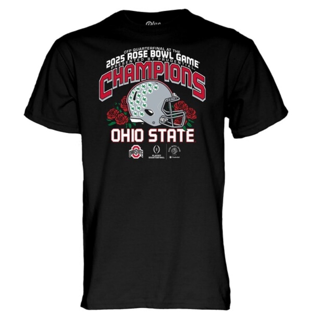 Ohio State Buckeyes Blue 84 2025 Rose Bowl Champions T-Shirt size XL